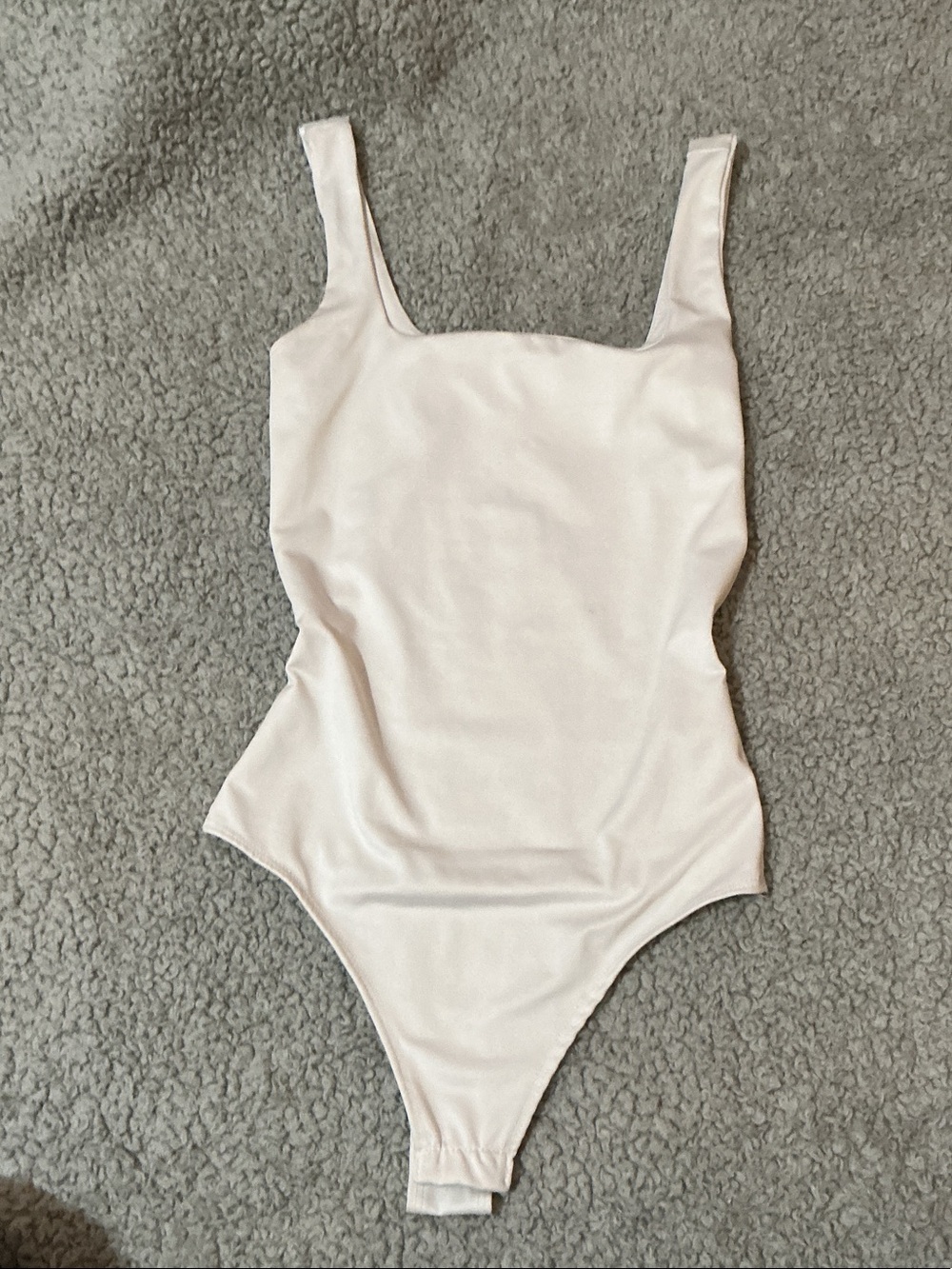 Women's White Square Neck Bodysuit